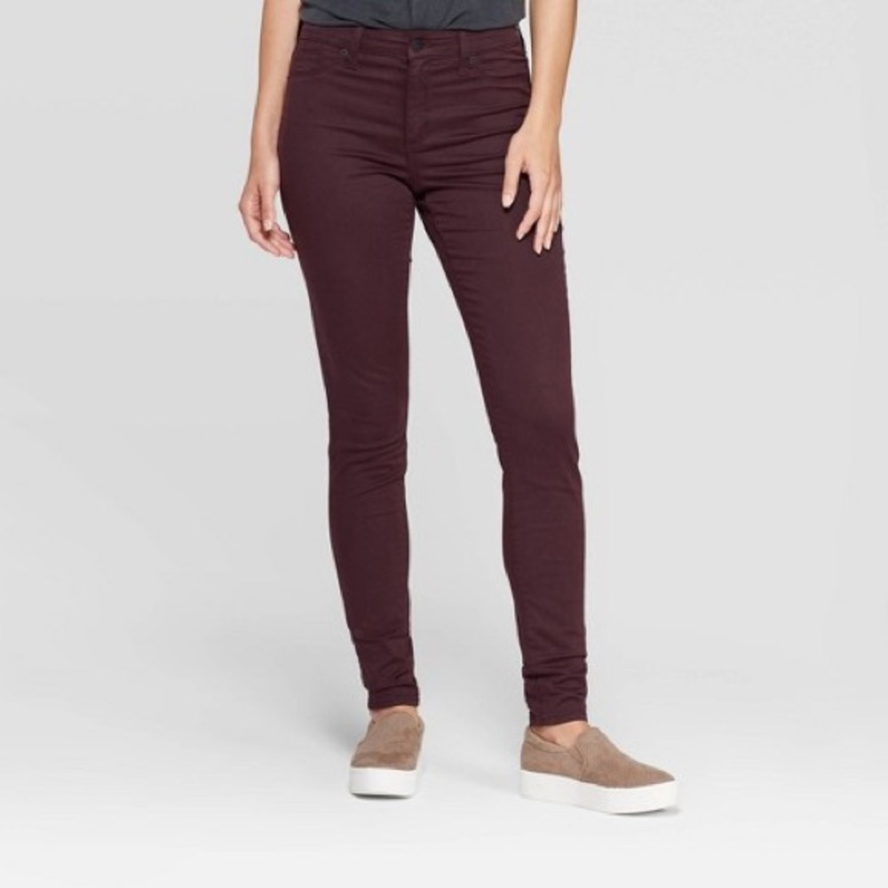 NWT Universal Thread High Rise Jegging Burgundy 8 - Picture 2 of 13